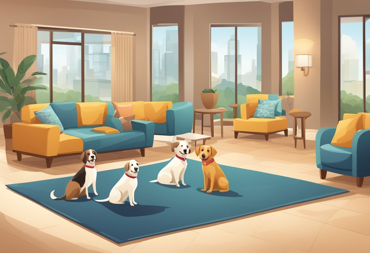 dogs at a luxury dog hotel